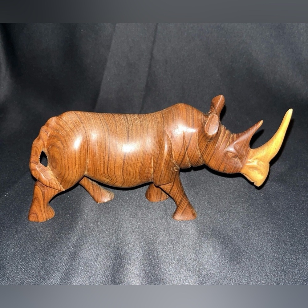 Wooden Carved Rhino